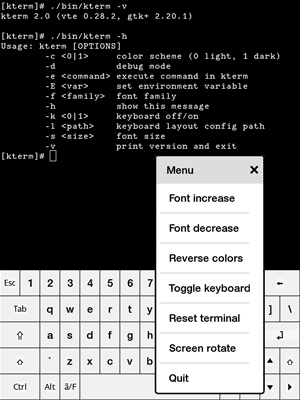 kindle terminal emulator kterm screenshot